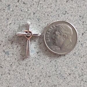 Firm Final price!* Sterling/14K/diamond cross
